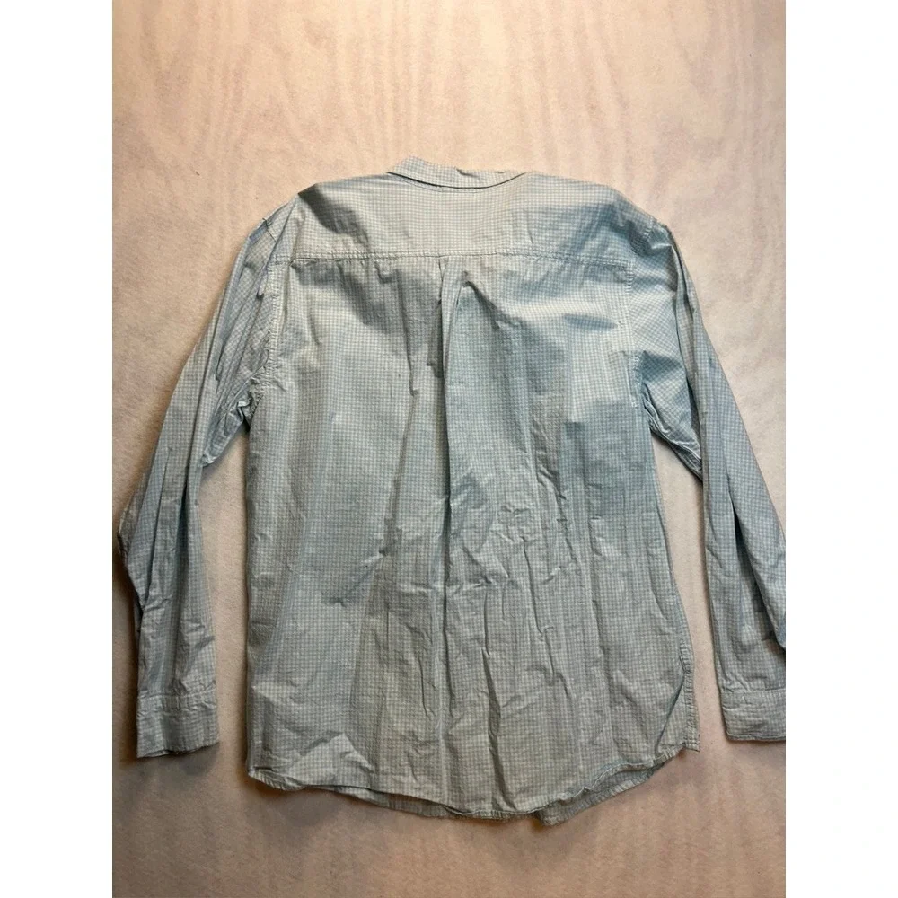 Gymboree Kids Boys Light Blue Gingham Check Button Down‎ Shirt XXL Long Sleeve